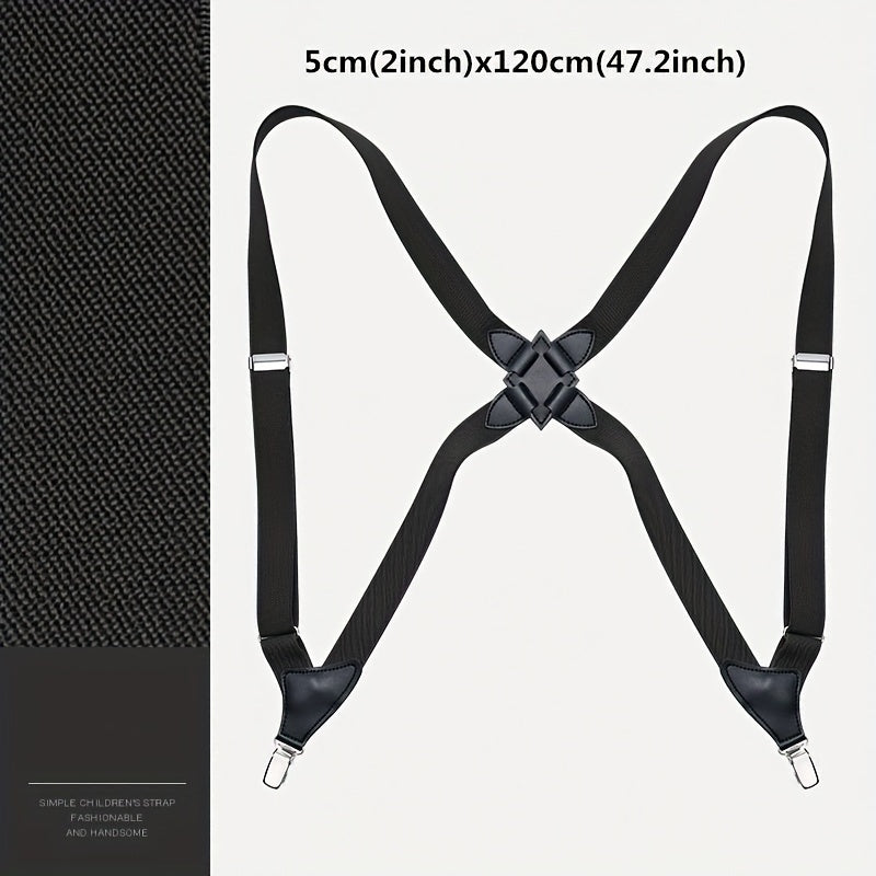 Men's Clip Suspenders Pants Elastic Side Clip
