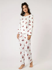Women's Pajamas Set Long Sleeve Top & Pants Sleepwear Loungewear