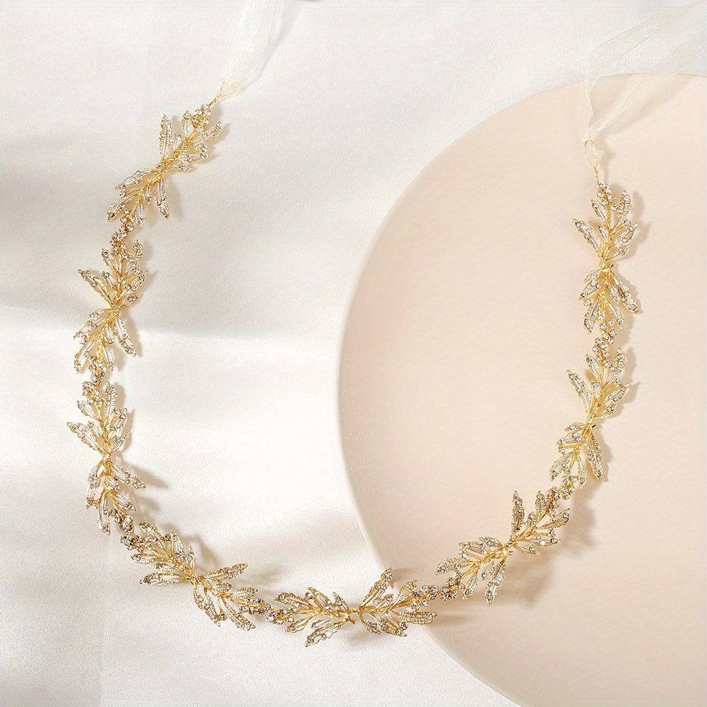 Golden Leaves Vine Bridal Sash Wedding Dress Belt