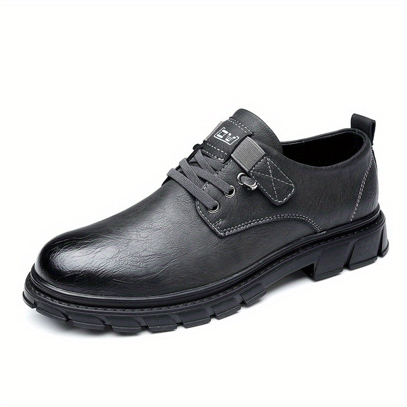Men's Hook and Loop Derby Shoes Formal Business Lace-up Dress Shoes