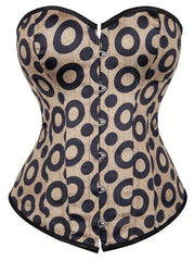 Polka Dot Strapless Corset Body Shaper Lace Up Lingerie Women