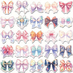50pcs Cartoon Bow Decorative Stickers Waterproof DIY