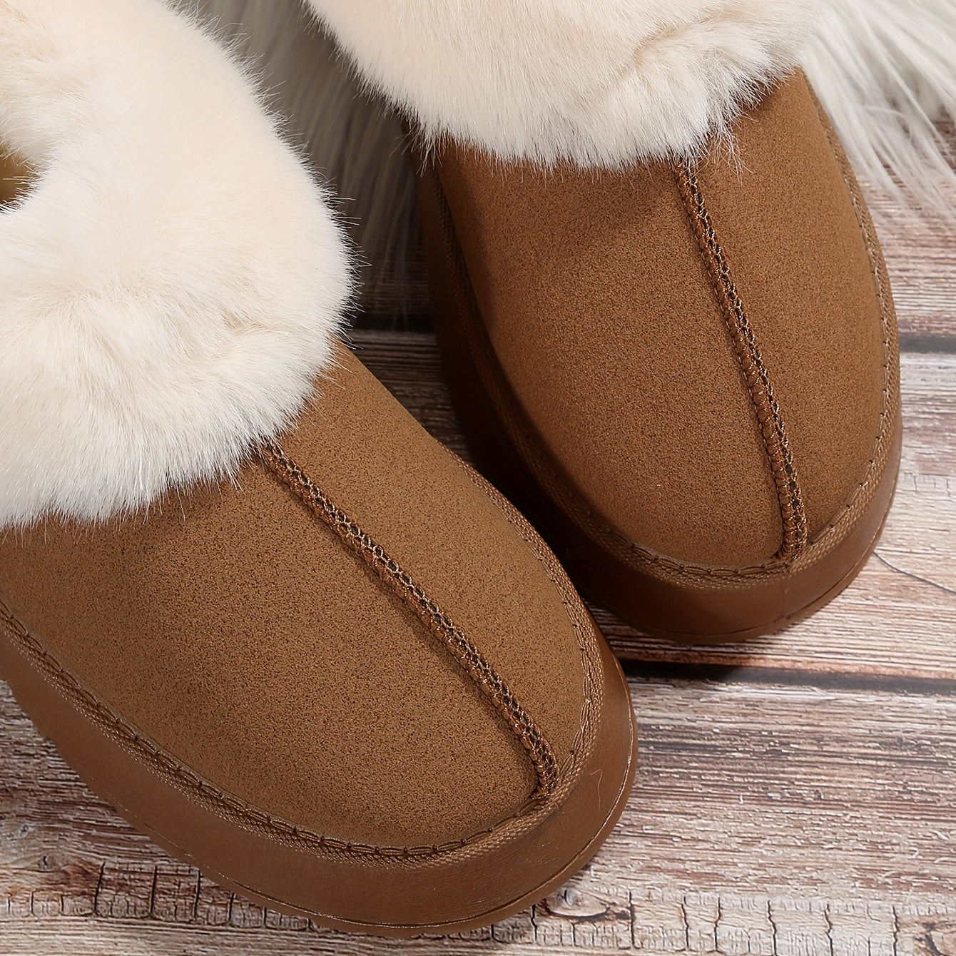 Fur Fleece Lined Thermal Plush Fall Snow Boots Winter Keep Warm