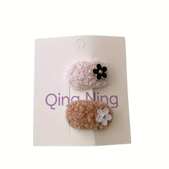 2pcs Autumn Winter Hair Clip Small Versatile Hairpin