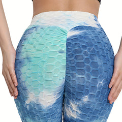 Tie Dye Leggings With Pocket High Waist Fitness Yoga Pants