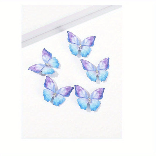 5pcs Colorful Butterfly Hair Clip Side Hair Bang Braids Women Girls Sweet Clip