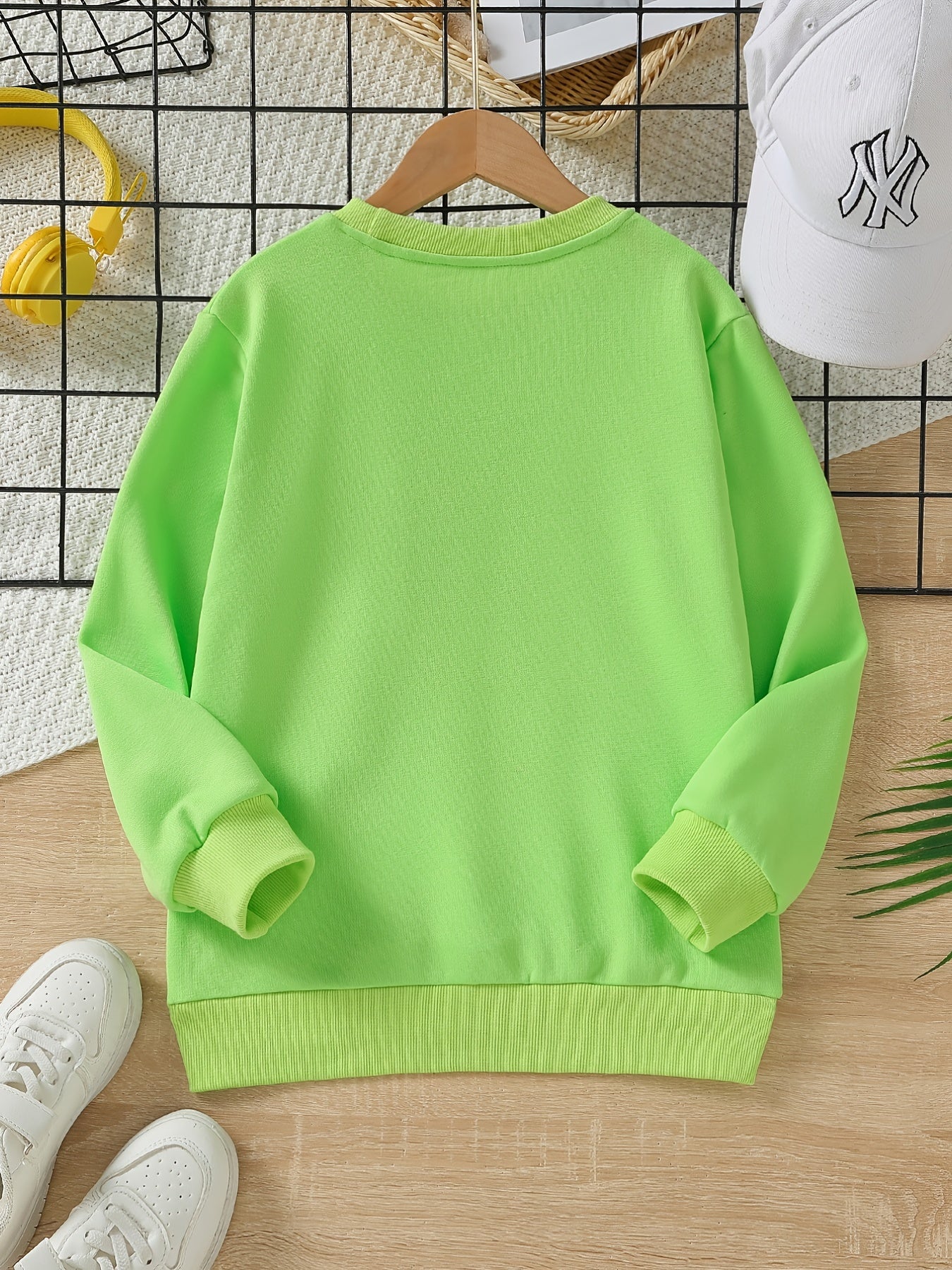 Unisex Kids Sweatshirt Long Sleeve Top Autumn Spring Active Pullovers
