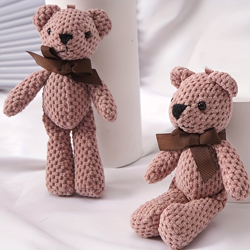 9inch Bear Stuffed Plush Toy Baby Key Pendant Doll Birthday Decor