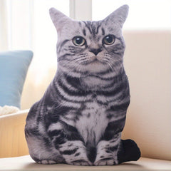 Quirky Cat Plush Toy Soft Polyester Striped Cat Plush Toy with Abstract Faces