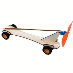 DIY Wind Powered Mini Car Kit Educational Wooden Construction Set