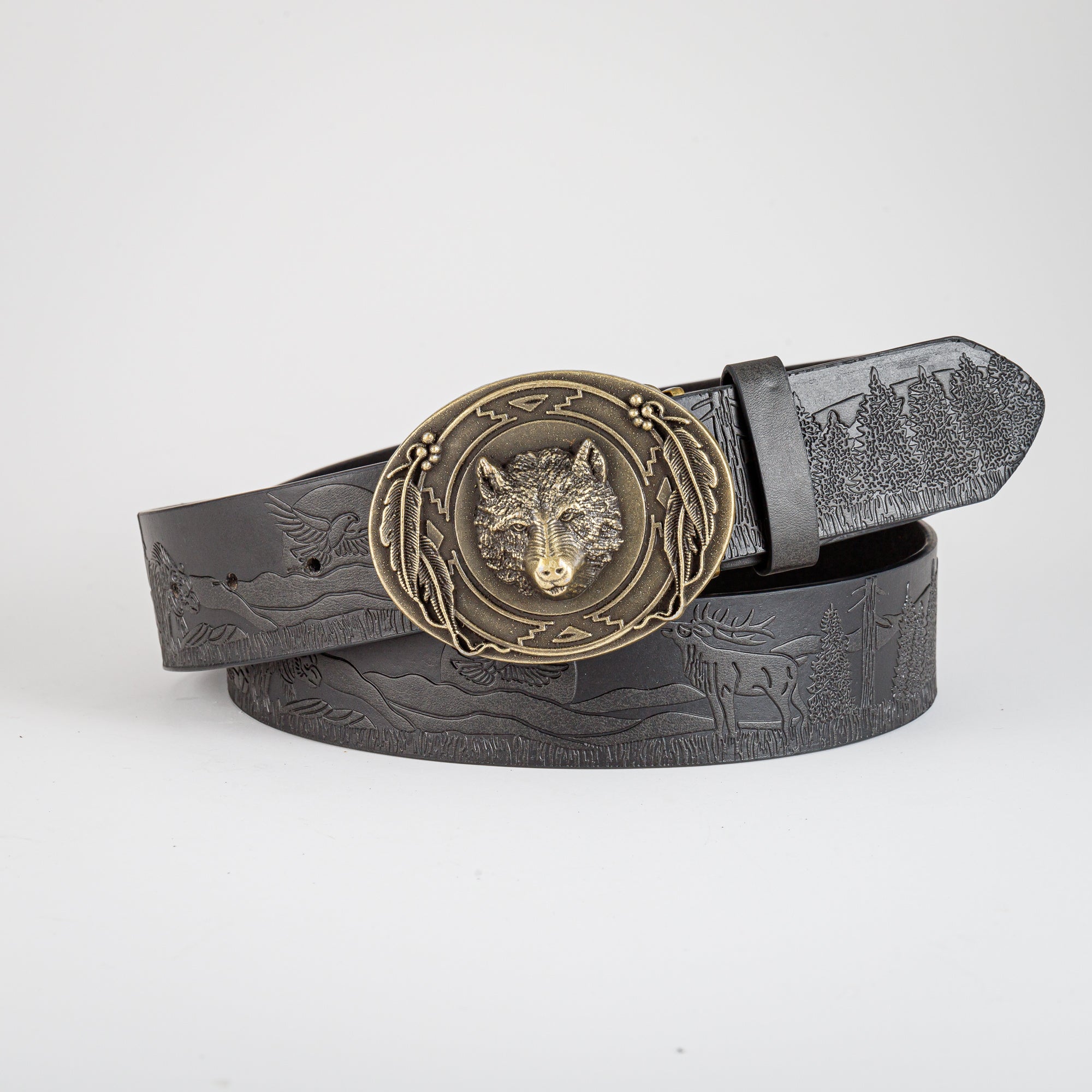 Men's Retro Bear Head Buckle Belt Business Casual Decorative Accessories