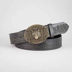 Men's Retro Bear Head Buckle Belt Business Casual Decorative Accessories