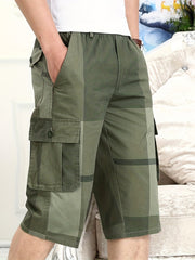 Men's Cotton Cargo Shorts with Drawstring Waist