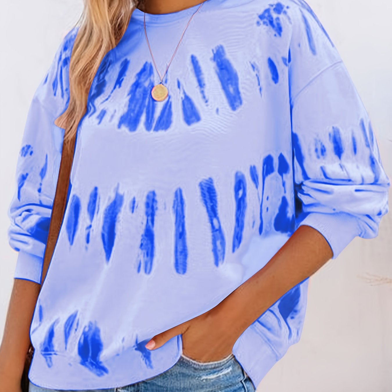 Women's Tie Dye Crew Neck Sweatshirt Long Sleeve