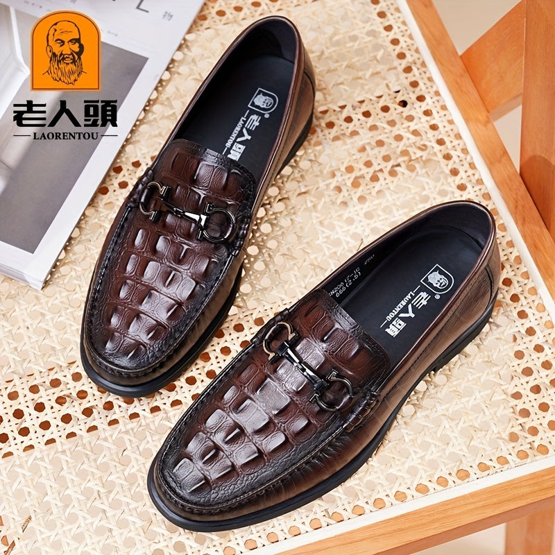 LAORENTOU Men's Leather Horsebit Loafer Shoes Lightweight Non Slip Driving Shoes