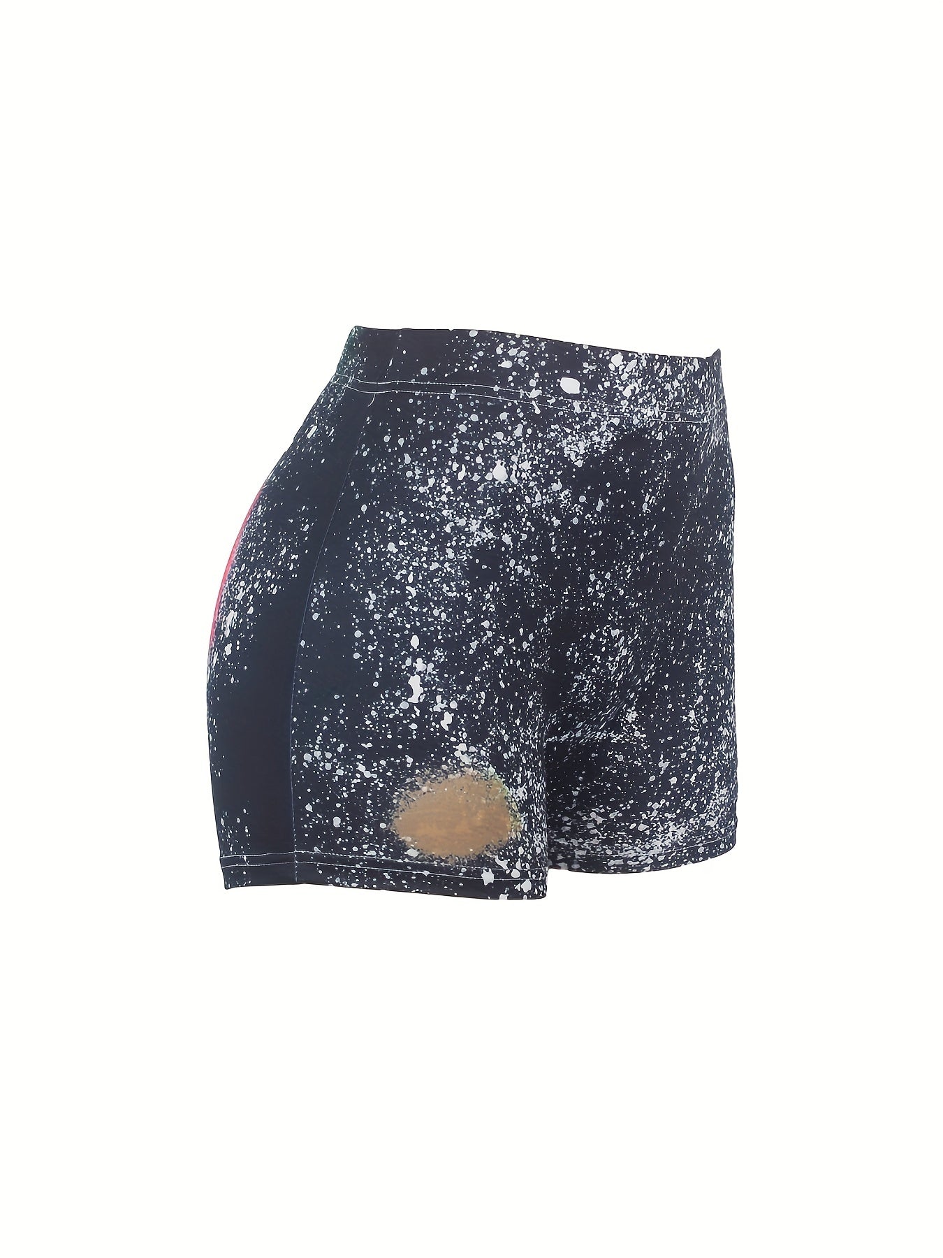 Cat & Letter Print Skinny Shorts for Women