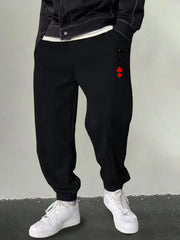 Men's Poker Card Symbol Print Joggers Breathable Sweatpants