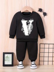 Baby V Sign Sweatshirt Trousers Set