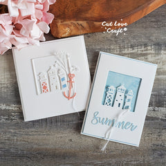Catlove Lighthouse Square Frame Metal Cutting Dies for Card Making DIY Craft
