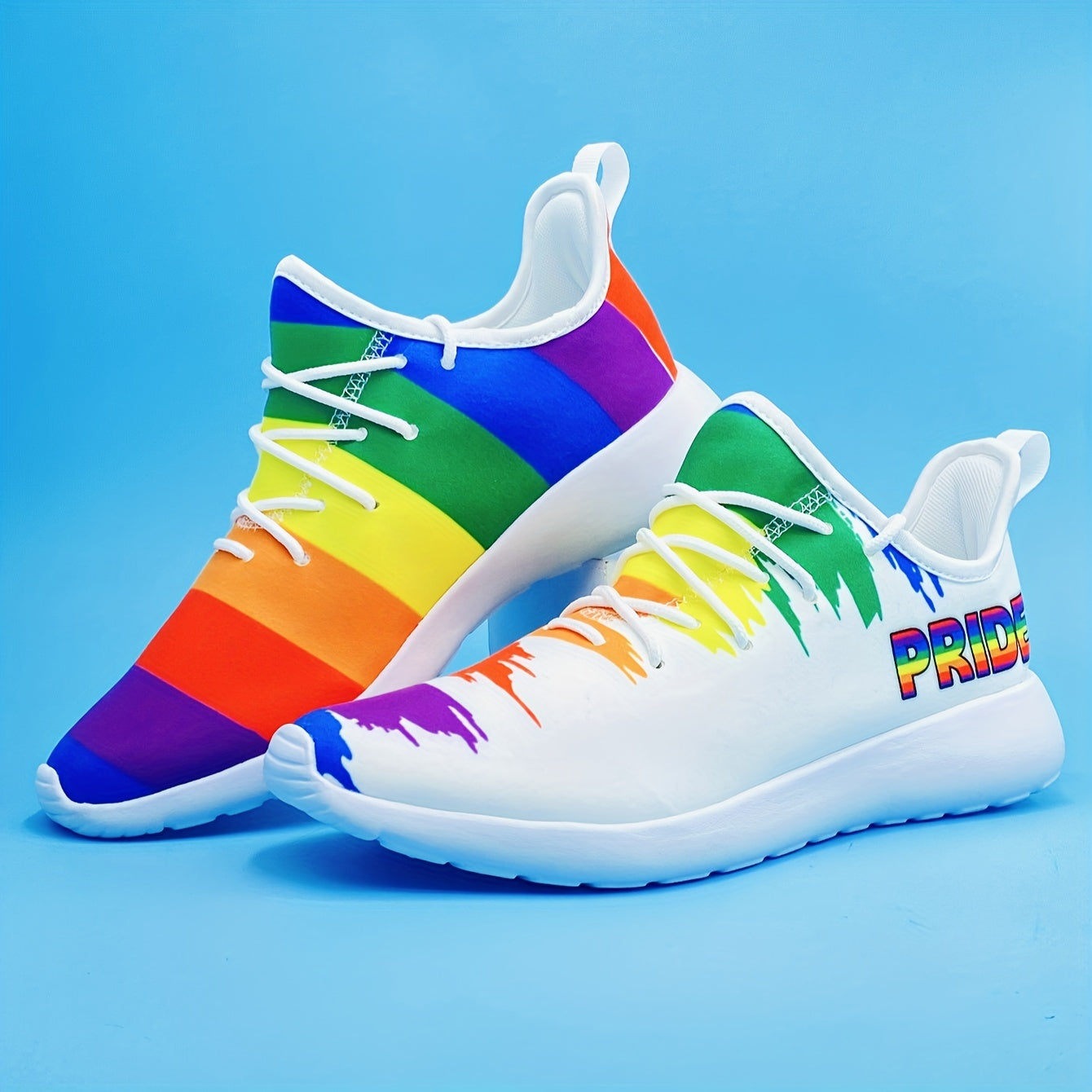 Rainbow Pattern Lightweight Running Shoes Breathable Sport Jogging