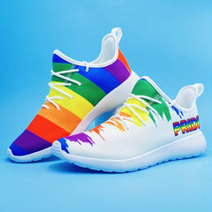 Rainbow Pattern Lightweight Running Shoes Breathable Sport Jogging