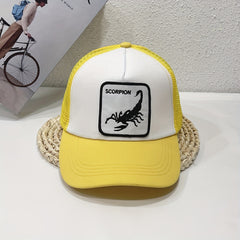 Scorpion Animal Pattern Men's Mesh Hat Adjustable Baseball Cap