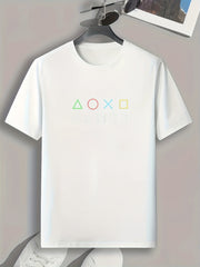 Geometry GAMER Print Men's Graphic T shirt Casual Comfy Tees