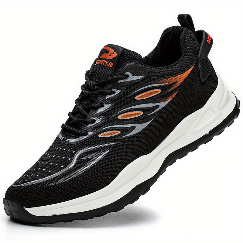 Men's Striped Work Safety Shoes Puncture-Proof Anti-skid Steel Toe Lightweight