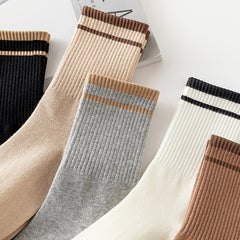 5 Pairs Cotton Crew Socks for Spring Summer Sports