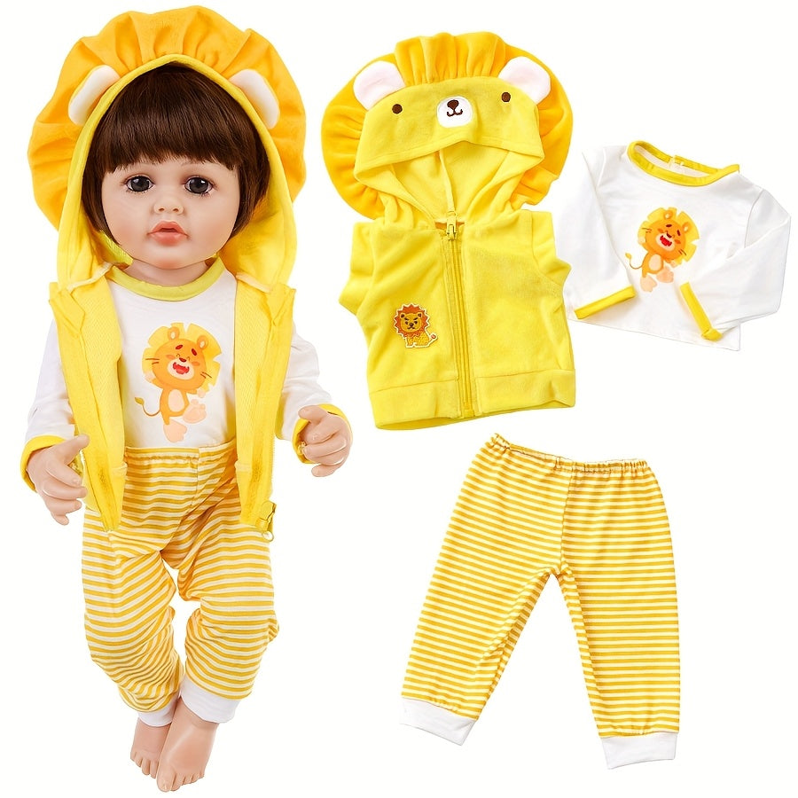 Lion Pattern Dolls Clothes Set - Outfit Pants Jacket - Easter Bunny Toy