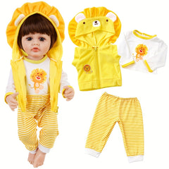 Lion Pattern Dolls Clothes Set - Outfit Pants Jacket - Easter Bunny Toy