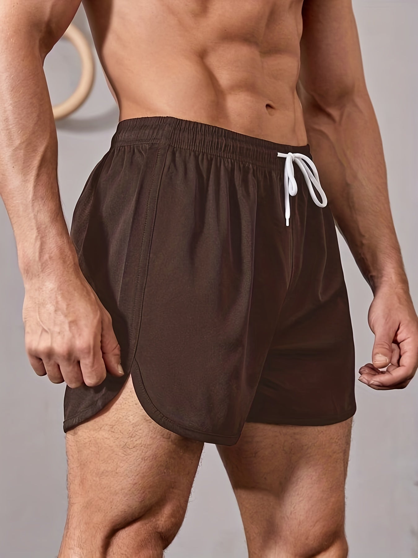 Men's Breathable Drawstring Running Shorts for Gym Sports Training