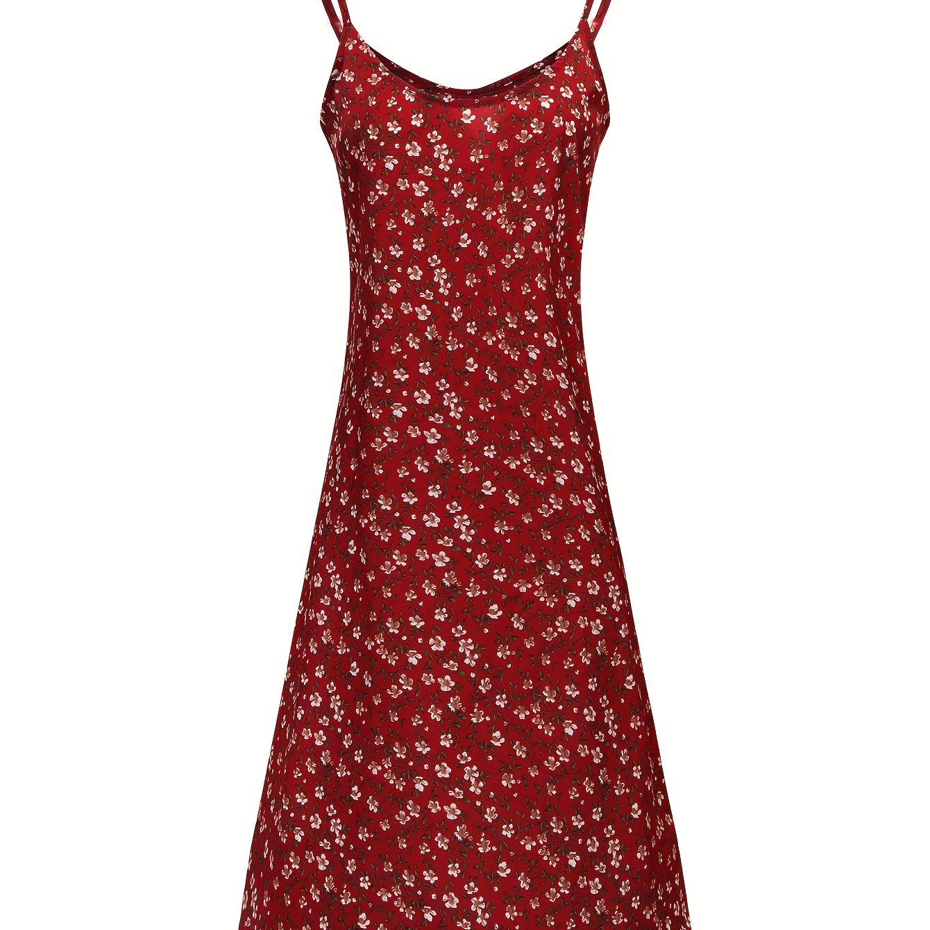 Floral Print V Neck Cami Summer Dress Sexy Backless Spaghetti Strap