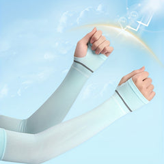 Summer Cycling Ice Sleeves Fingerless Gloves UV Protection