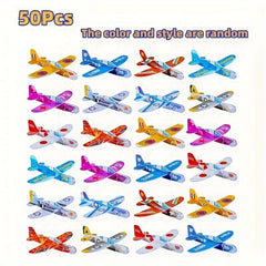 50pcs Foam Glider Paper Airplane Playset for Parties Classroom Prizes