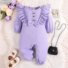 Baby Girls Ruffle Long Sleeve Romper Newborn Jumpsuit