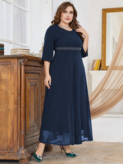 Women's Plus Graphic Print Half Sleeve Maxi Dress