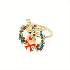 Christmas Fawn Napkin Buckle Metal Cloth Ring Home Decor