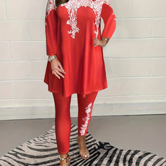 Women's Plus Graphic Print Tee & Leggings Set