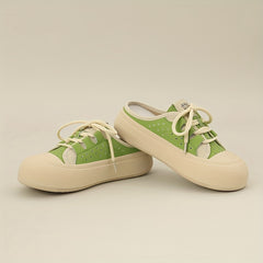 Women's Lace-up Mules Sneakers Retro Lightweight Walking Shoes