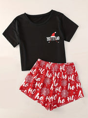 Christmas Loungewear Set Top & Shorts Women's Loungewear