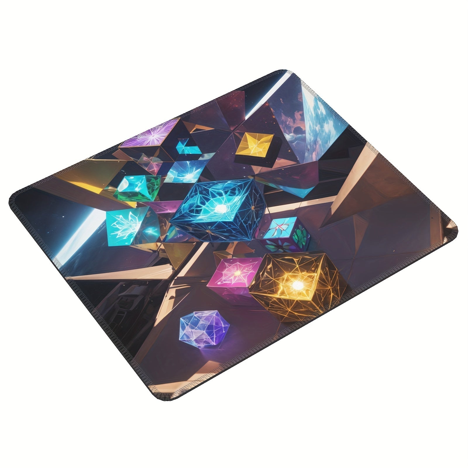 Cube Pattern Mouse Pad 24x20cm for e-Sport Home Office