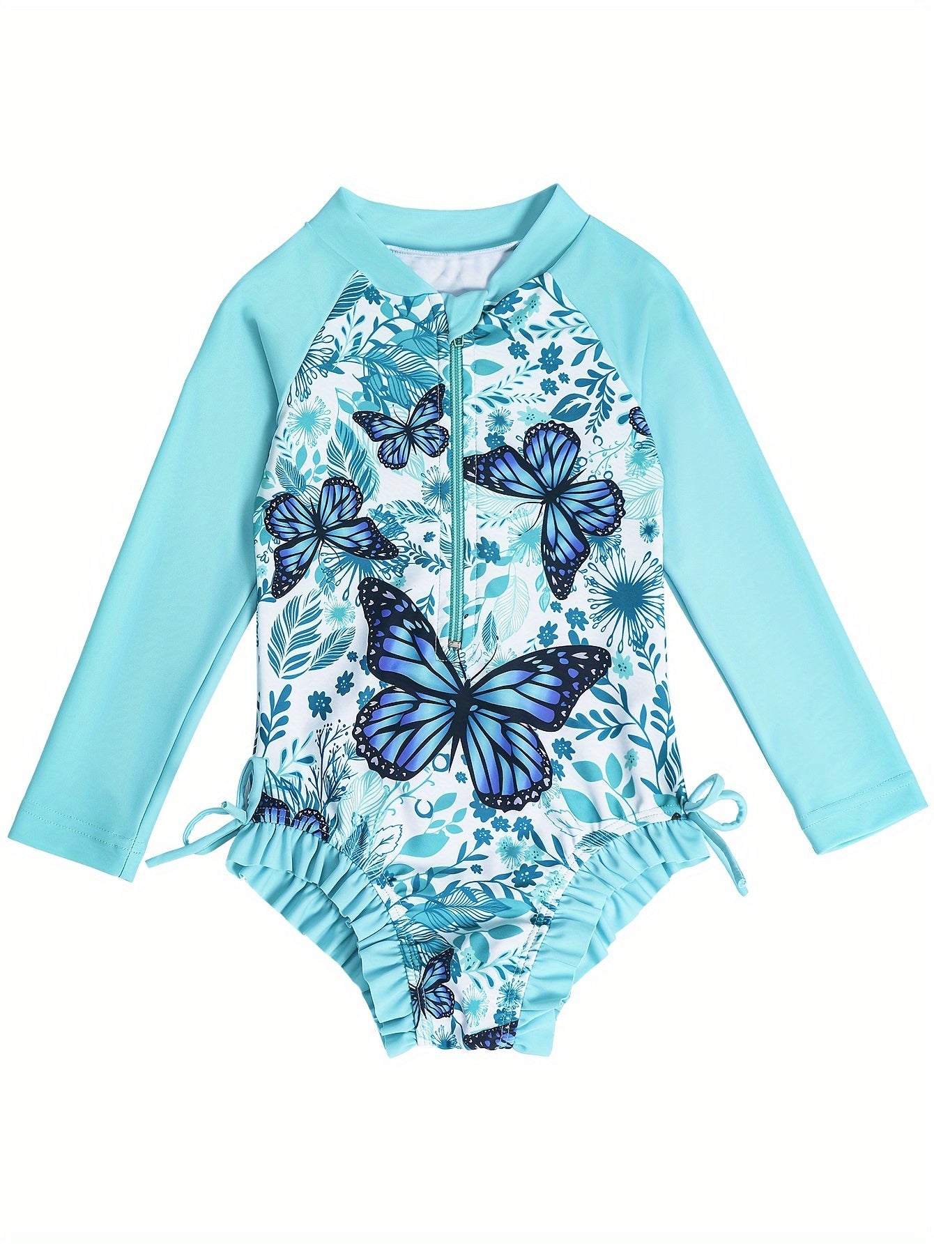 Girl's Stylish Cartoon Long Sleeve Swimsuit