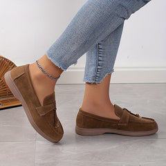 Women's Retro Flat Loafers Slip On Shoes Casual Round Toe Walking Shoes