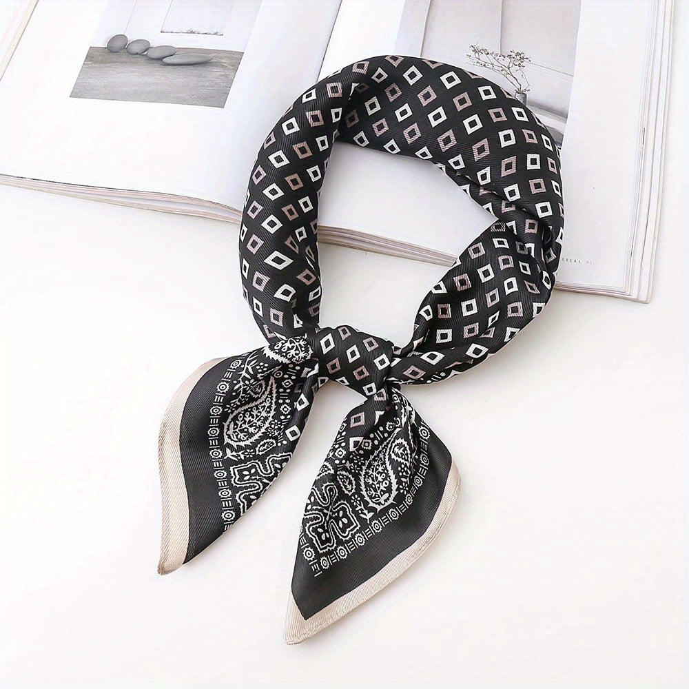 Paisley Geometric Print Shawl Bandana Square Scarf For Women