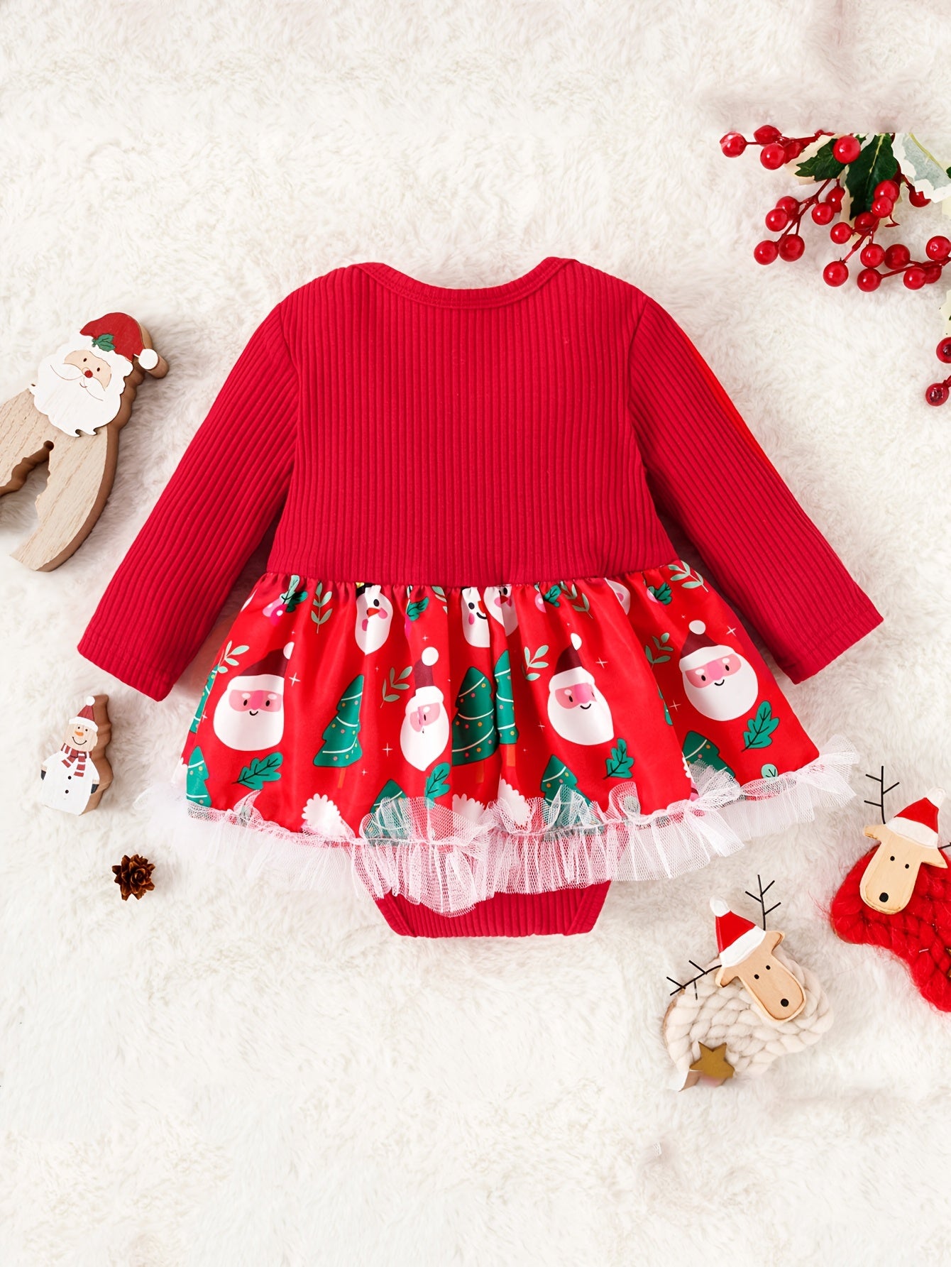 Baby Toddler Christmas Long Sleeve Romper Jumpsuit Dress