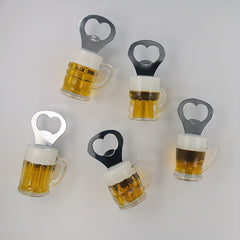 Magnetic Beer Bottle Opener PVC Beer Bottle Refrigerator Decoration