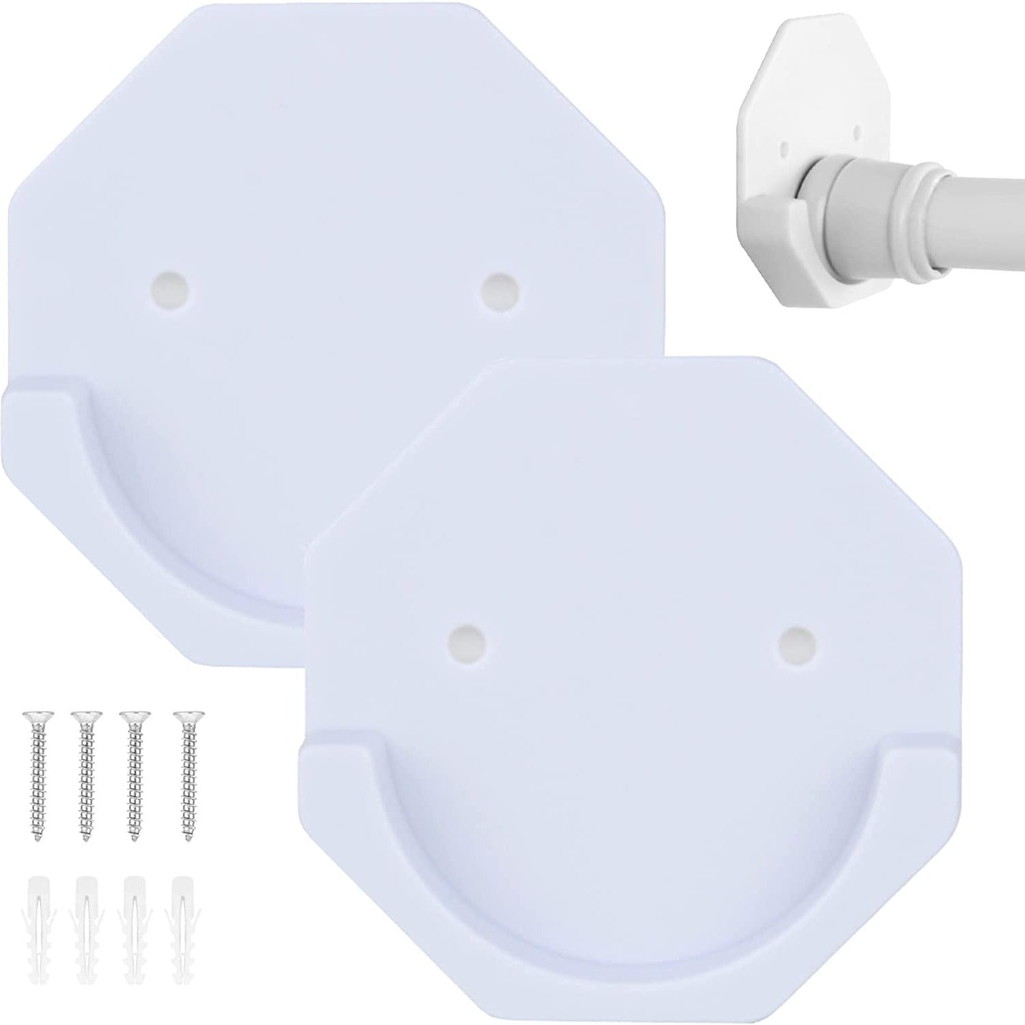 Adhesive Shower Curtain Rod Holders with Extra Support