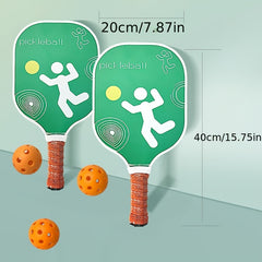 Pickleball Racket Set - 2 Fiberglass Rackets, 4 Balls, Carrying Bag
