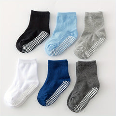 6 Pairs Unisex Multicolor Non-slip Mid Tube Socks